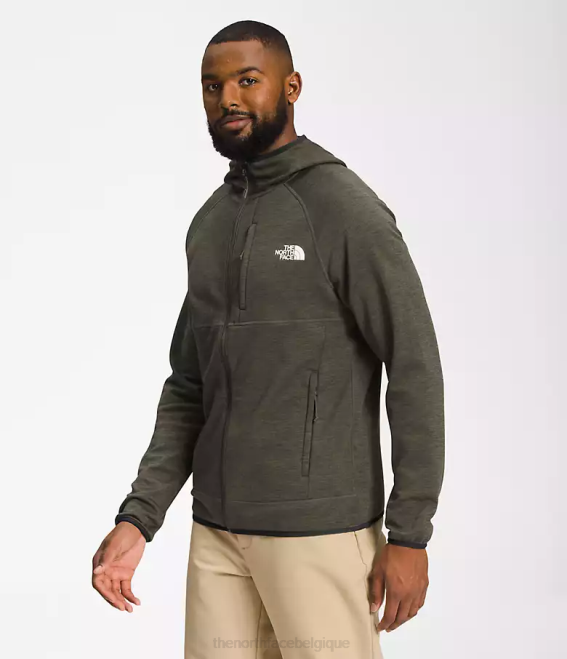 nouveau vert taupe chiné Hommes The North Face sweat à capuche canyonlands 62XR926