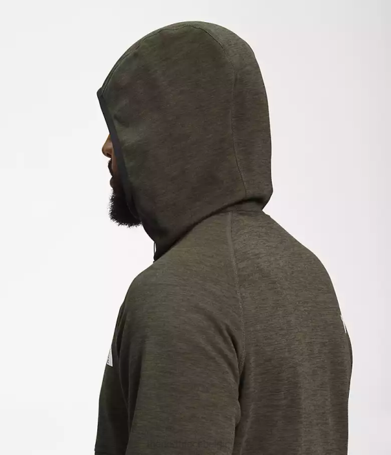 nouveau vert taupe chiné Hommes The North Face sweat à capuche canyonlands 62XR926