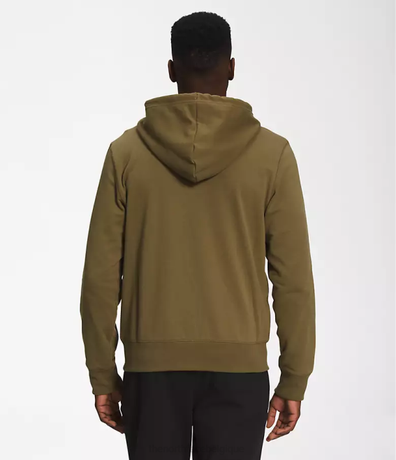 olive militaire Hommes The North Face sweat à capuche zippé à écusson Heritage 62XR705