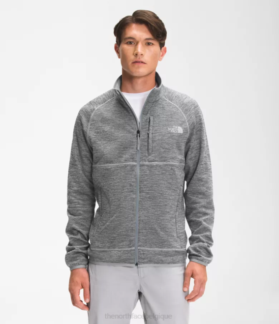 tnf gris moyen chiné Hommes The North Face Canyonlands à fermeture éclair intégrale 62XR952