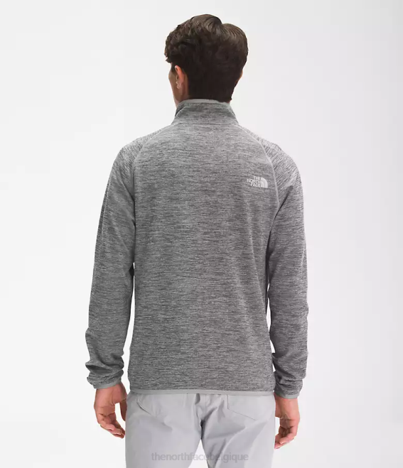 tnf gris moyen chiné Hommes The North Face Canyonlands à fermeture éclair intégrale 62XR952