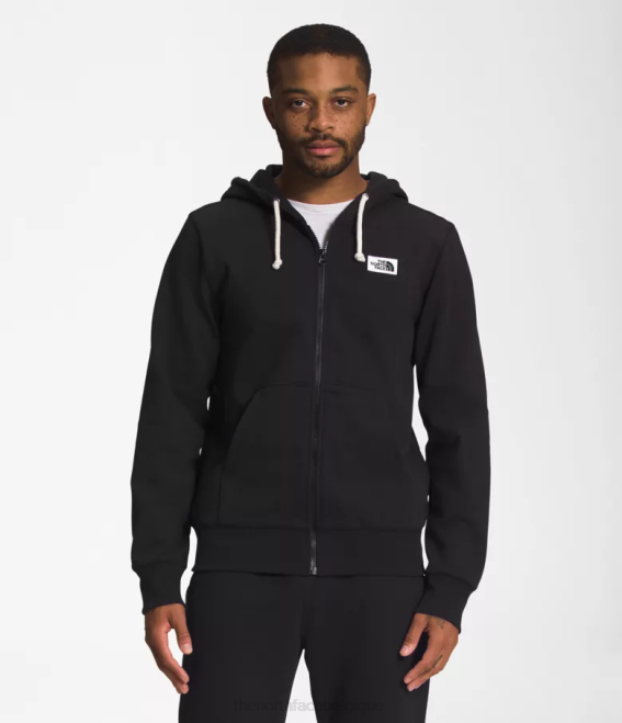 tnf noir Hommes The North Face sweat à capuche zippé à écusson Heritage 62XR703