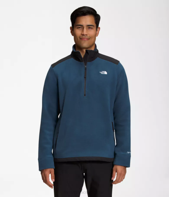 bleu ombragé/noir tnf Hommes The North Face alpine polartec 200 -zip 62XR356