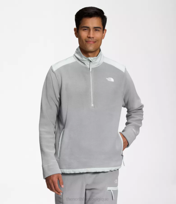 gris fondu/gris étain Hommes The North Face alpine polartec 200 -zip 62XR357