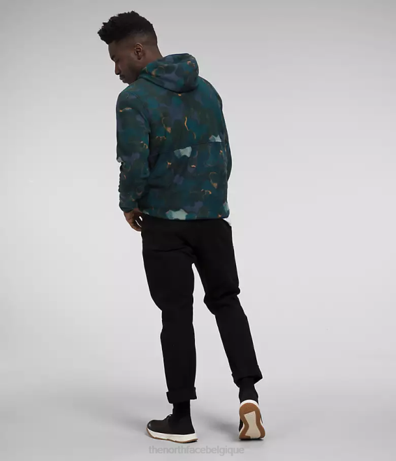 imprimé texturé camouflage Summit Navy Hommes The North Face pull alpin polartec 100 62XR116