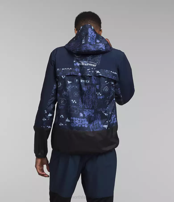 Summit Navy Nature Remix Imprimé/Summit Navy Hommes The North Face veste coupe-vent trailwear 62XR344
