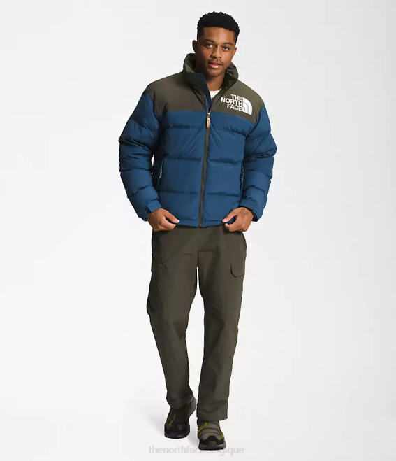 bleu ombragé/nouveau vert taupe Hommes The North Face 92 nuptse hi-tek low-fi 62XR826