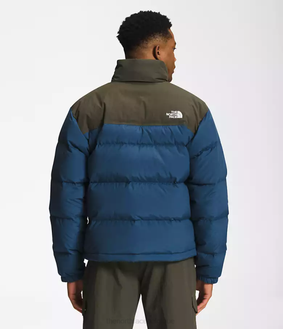 bleu ombragé/nouveau vert taupe Hommes The North Face 92 nuptse hi-tek low-fi 62XR826