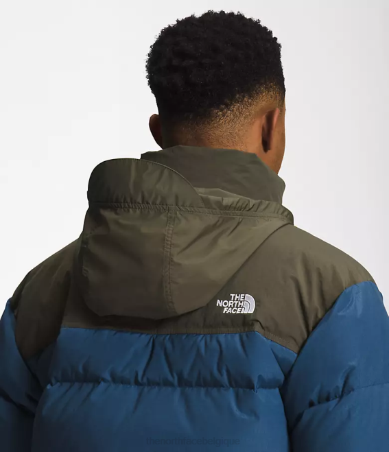 bleu ombragé/nouveau vert taupe Hommes The North Face 92 nuptse hi-tek low-fi 62XR826