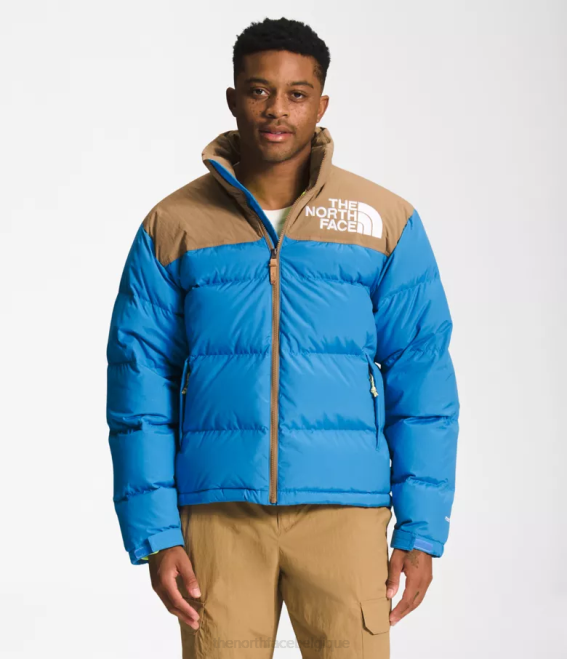 bleu super sonic/marron utilitaire Hommes The North Face 92 nuptse hi-tek low-fi 62XR828