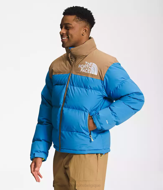 bleu super sonic/marron utilitaire Hommes The North Face 92 nuptse hi-tek low-fi 62XR828
