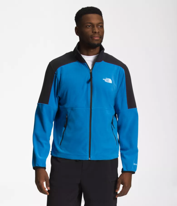 bleu super sonic/noir tnf Hommes The North Face tnf polartec 100 zip intégral 62XR484