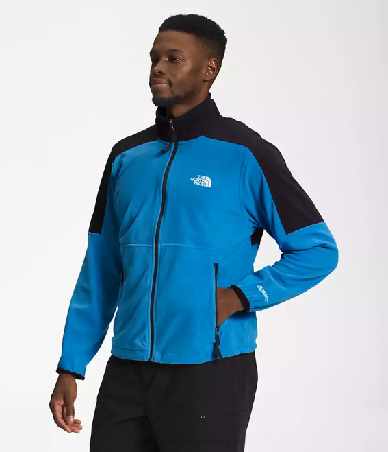 bleu super sonic/noir tnf Hommes The North Face tnf polartec 100 zip intégral 62XR484