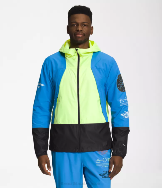 led jaune/bleu super sonic/noir tnf Hommes The North Face veste coupe-vent trailwear 62XR346