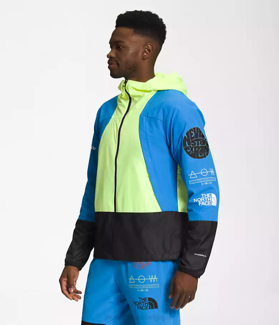led jaune/bleu super sonic/noir tnf Hommes The North Face veste coupe-vent trailwear 62XR346
