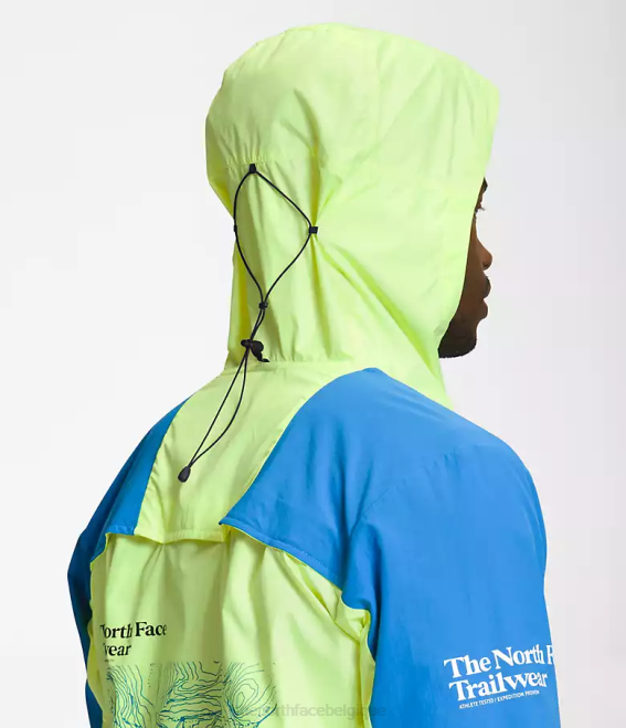 led jaune/bleu super sonic/noir tnf Hommes The North Face veste coupe-vent trailwear 62XR346