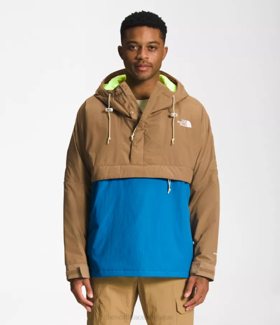 marron utilitaire/bleu super sonic Hommes The North Face 78 coupe-vent hi-tek basse-fi 62XR702 - Cliquez sur l'image pour la fermer