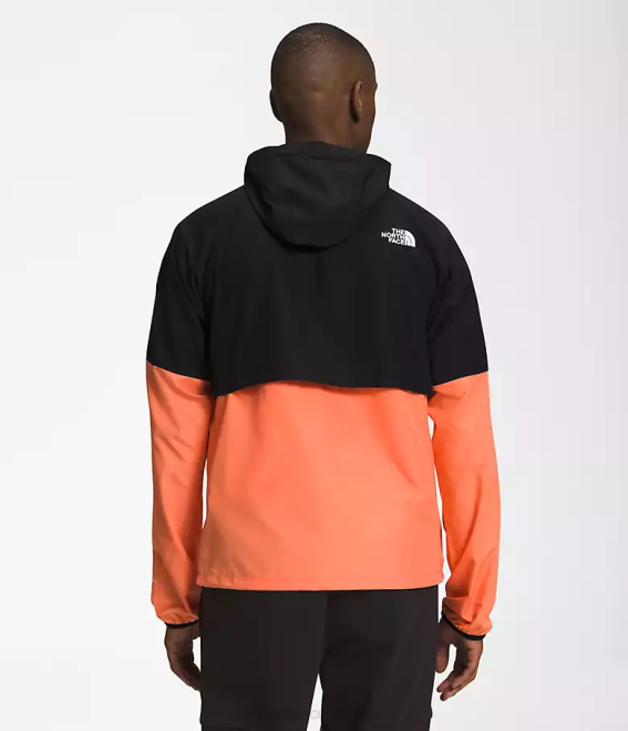 noir tnf/orange corail poussiéreux Hommes The North Face sweat à capuche poids mouche 2.0 62XR478
