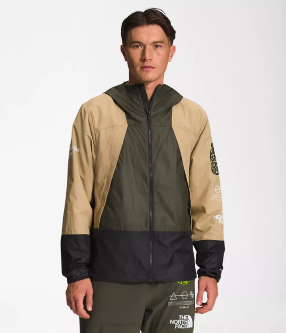 pierre kaki/noir tnf/vert nouveau tuape Hommes The North Face veste coupe-vent trailwear 62XR347
