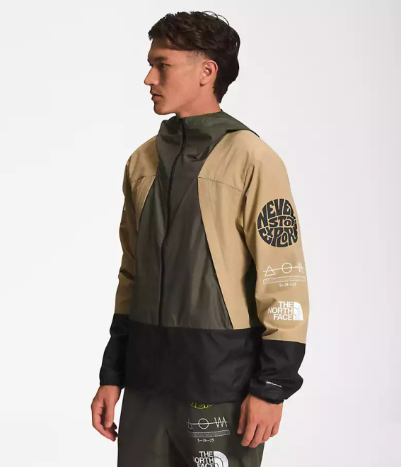 pierre kaki/noir tnf/vert nouveau tuape Hommes The North Face veste coupe-vent trailwear 62XR347