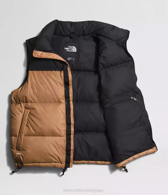 beurre d'amande Hommes The North Face gilet nuptse rétro 1996 62XR291