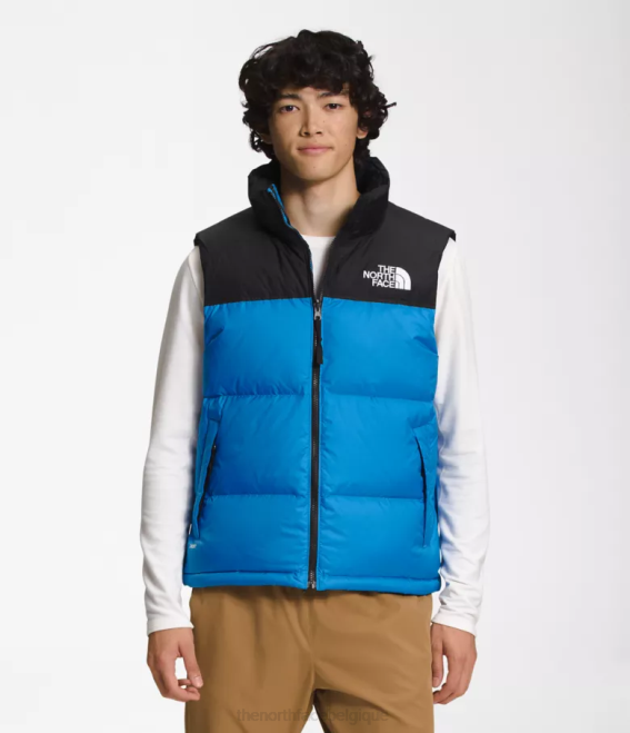 bleu super sonique Hommes The North Face gilet nuptse rétro 1996 62XR289