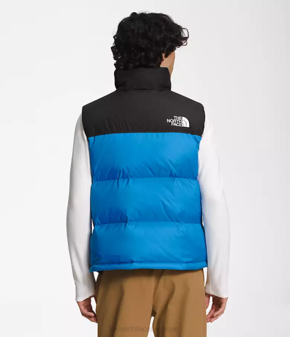 bleu super sonique Hommes The North Face gilet nuptse rétro 1996 62XR289