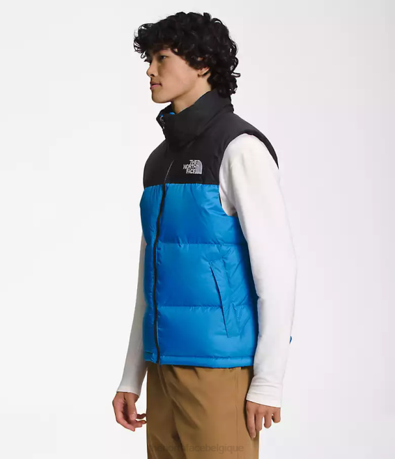 bleu super sonique Hommes The North Face gilet nuptse rétro 1996 62XR289