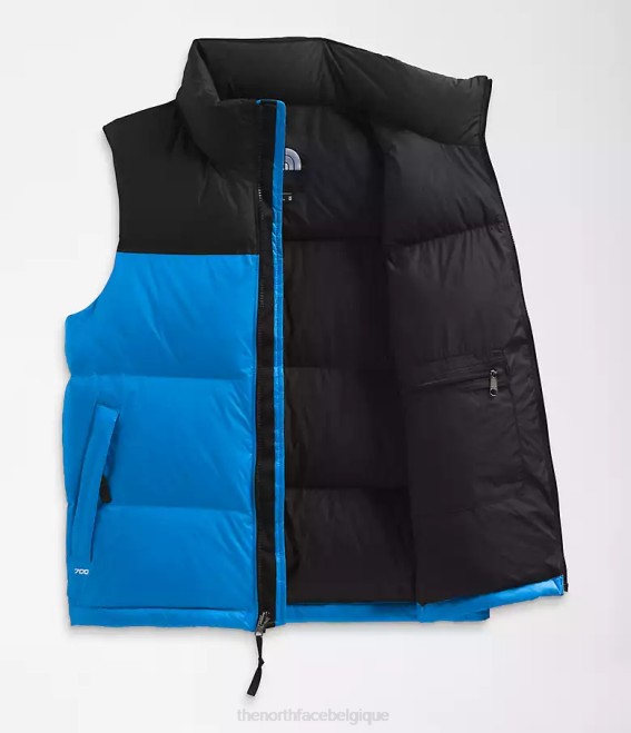 bleu super sonique Hommes The North Face gilet nuptse rétro 1996 62XR289