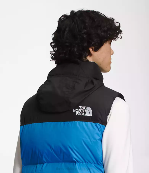 bleu super sonique Hommes The North Face gilet nuptse rétro 1996 62XR289