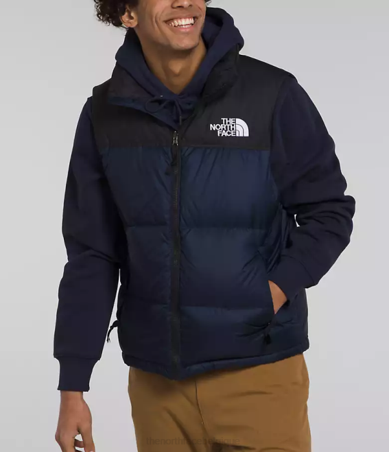 sommet bleu marine/noir tnf Hommes The North Face gilet nuptse rétro 1996 62XR292