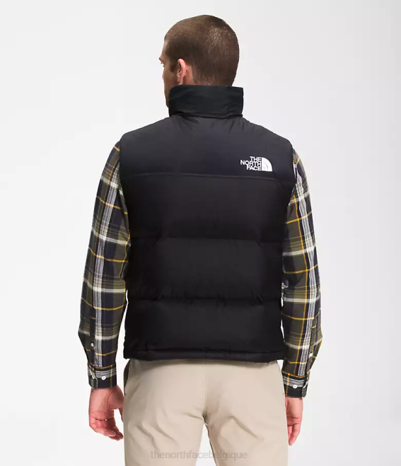 tnf recyclé noir Hommes The North Face gilet nuptse rétro 1996 62XR288
