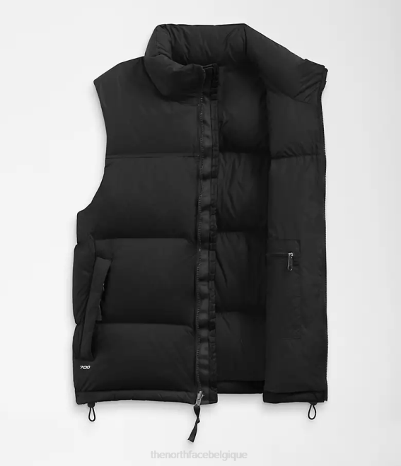 tnf recyclé noir Hommes The North Face gilet nuptse rétro 1996 62XR288