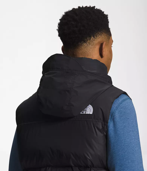 tnf recyclé noir Hommes The North Face gilet nuptse rétro 1996 62XR288