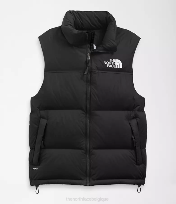 tnf recyclé noir Hommes The North Face gilet nuptse rétro 1996 62XR288