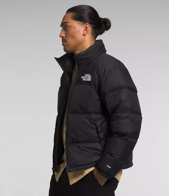 tnf recyclé noir Hommes The North Face veste nuptse rétro 1996 62XR468