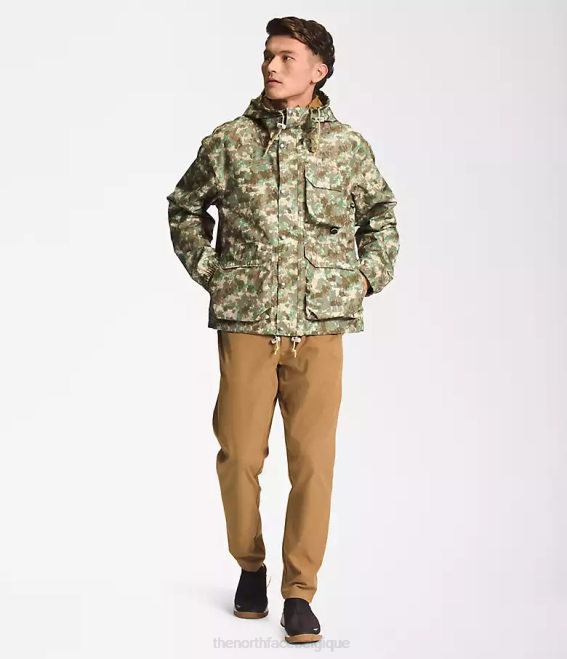 imprimé camouflage pointillé olive militaire Hommes The North Face veste de pluie utilitaire m66 62XR296