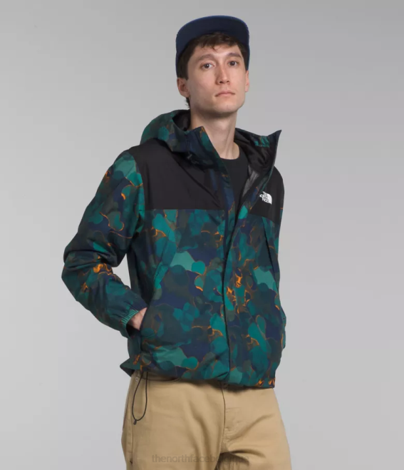 imprimé texture camouflage bleu marine sommet/noir tnf Hommes The North Face veste Antora 62XR281