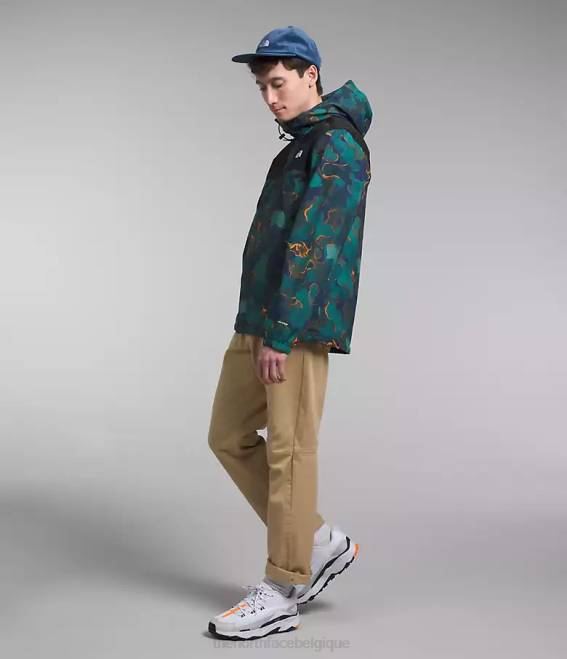 imprimé texture camouflage bleu marine sommet/noir tnf Hommes The North Face veste Antora 62XR281