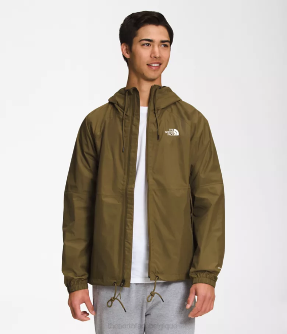 olive militaire Hommes The North Face sweat à capuche de pluie antora 62XR1197