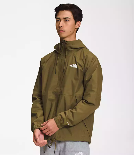 olive militaire Hommes The North Face sweat à capuche de pluie antora 62XR1197