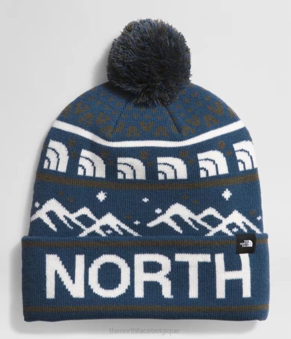 bleu ombragé/nouveau vert taupe unisexe The North Face tuke de ski 62XR1048