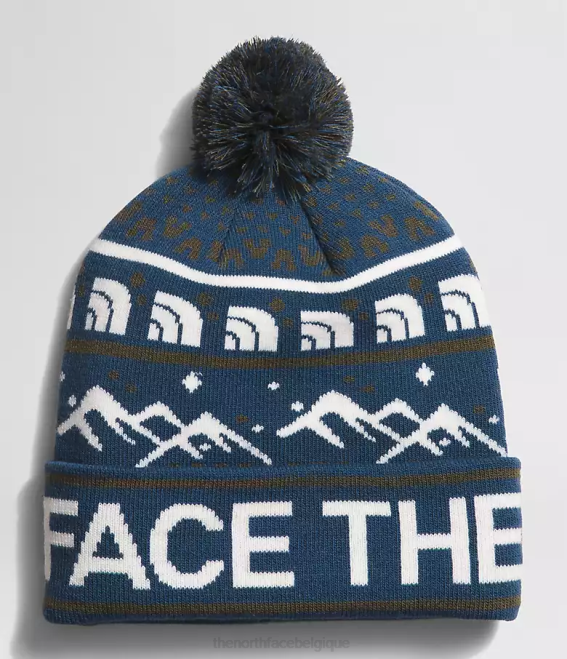 bleu ombragé/nouveau vert taupe unisexe The North Face tuke de ski 62XR1048